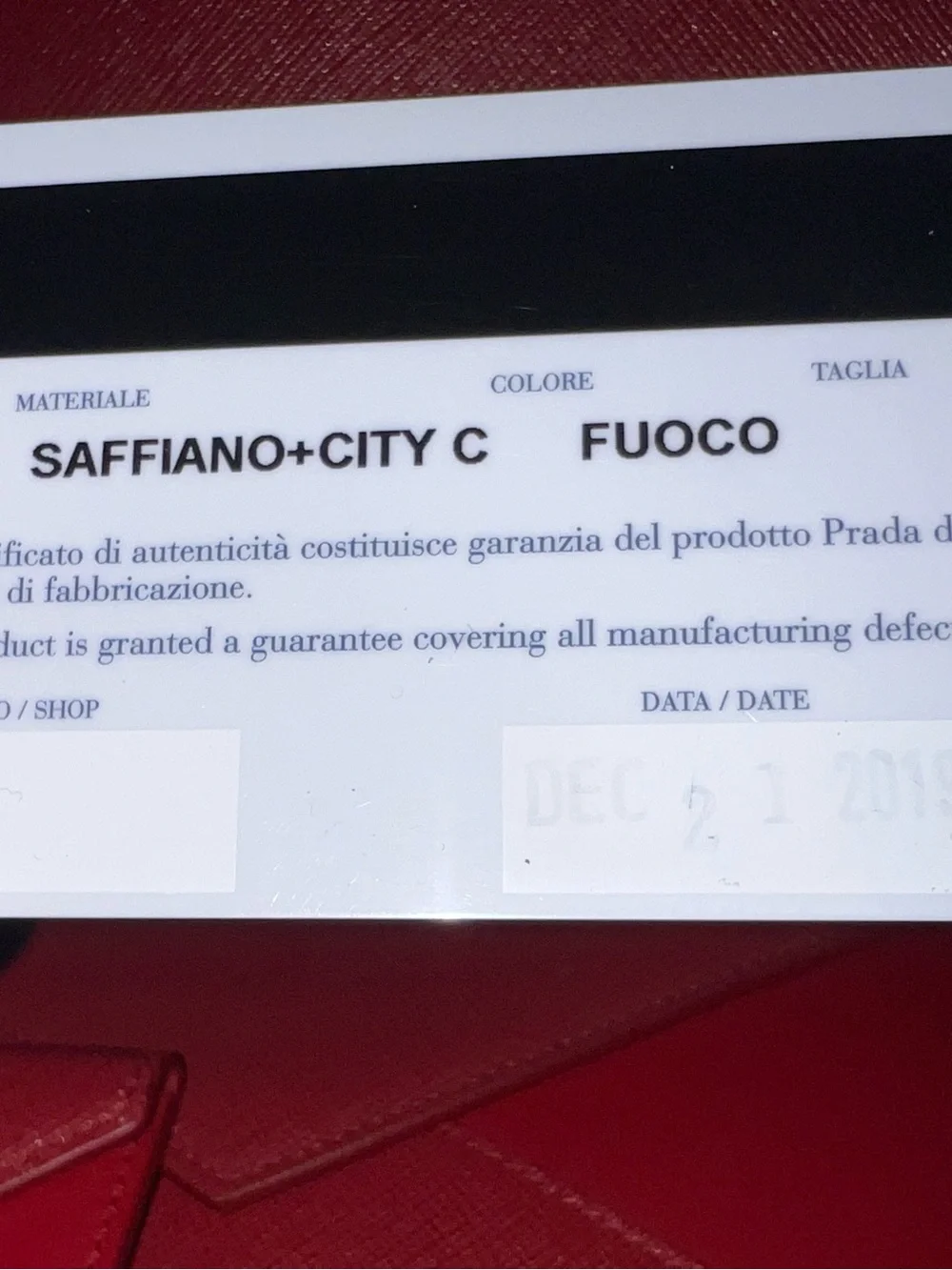 Prada Red Saffiano Envelope Clutch with Gold Logo